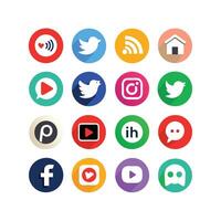 Social Media Icon Set Collection for websites and mobile applications. vector