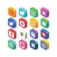 Social Media Icon Set Collection for websites and mobile applications. vector