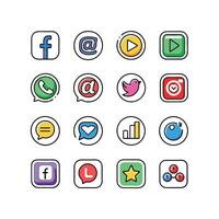 Social Media Icon Set Collection for websites and mobile applications. vector