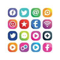 Social Media Icon Set Collection for websites and mobile applications. vector
