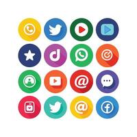 Social Media Icon Set Collection for websites and mobile applications. vector