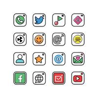 Social Media Icon Set Collection for websites and mobile applications. vector