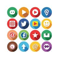 Social Media Icon Set Collection for websites and mobile applications. vector