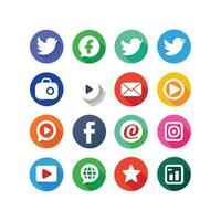 Social Media Icon Set Collection for websites and mobile applications. vector