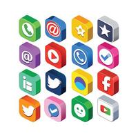 Social Media Icon Set Collection for websites and mobile applications. vector