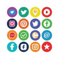 Social Media Icon Set Collection for websites and mobile applications. vector