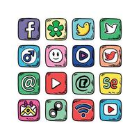 Social Media Icon Set Collection for websites and mobile applications. vector