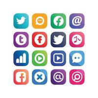 Social Media Icon Set Collection for websites and mobile applications. vector