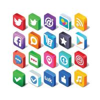 Social Media Icon Set Collection for websites and mobile applications. vector