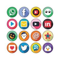 Social Media Icon Set Collection for websites and mobile applications. vector