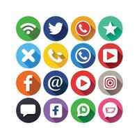 Social Media Icon Set Collection for websites and mobile applications. vector