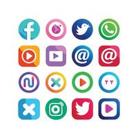 Social Media Icon Set Collection for websites and mobile applications. vector