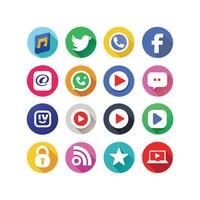 Social Media Icon Set Collection for websites and mobile applications. vector