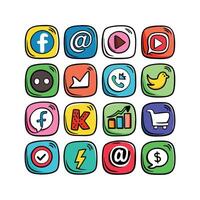 Social Media Icon Set Collection for websites and mobile applications. vector