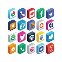 Social Media Icon Set Collection for websites and mobile applications. vector
