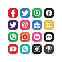 Social Media Icon Set Collection for websites and mobile applications. vector
