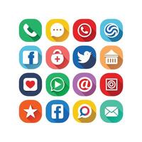 Social Media Icon Set Collection for websites and mobile applications. vector