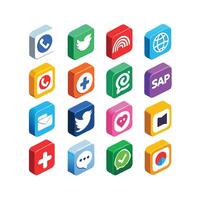 Social Media Icon Set Collection for websites and mobile applications. vector