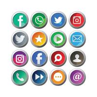 Social Media Icon Set Collection for websites and mobile applications. vector