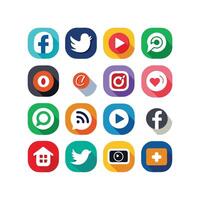 Social Media Icon Set Collection for websites and mobile applications. vector