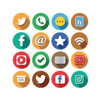 Social Media Icon Set Collection for websites and mobile applications. vector