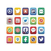 Social Media Icon Set Collection for websites and mobile applications. vector