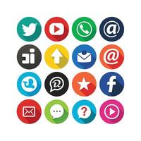 Social Media Icon Set Collection for websites and mobile applications. vector