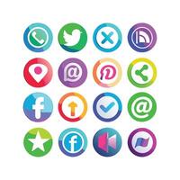 Social Media Icon Set Collection for websites and mobile applications. vector