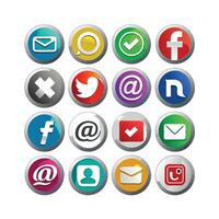 Social Media Icon Set Collection for websites and mobile applications. vector