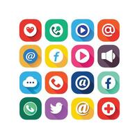 Social Media Icon Set Collection for websites and mobile applications. vector