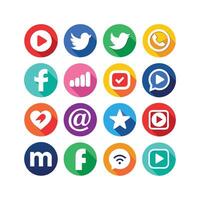Social Media Icon Set Collection for websites and mobile applications. vector