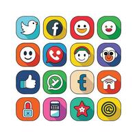 Social Media Icon Set Collection for websites and mobile applications. vector
