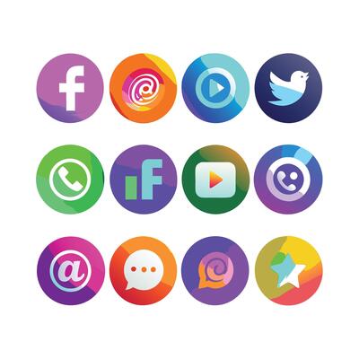 Social Media Icon Set Collection for websites and mobile applications.