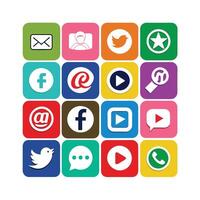 Social Media Icon Set Collection for websites and mobile applications. vector
