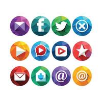 Social Media Icon Set Collection for websites and mobile applications. vector