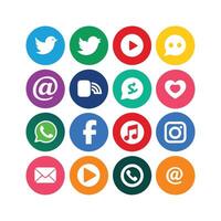 Social Media Icon Set Collection for websites and mobile applications. vector
