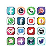 Social Media Icon Set Collection for websites and mobile applications. vector