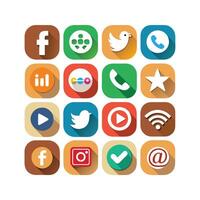 Social Media Icon Set Collection for websites and mobile applications. vector
