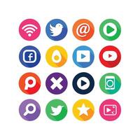 Social Media Icon Set Collection for websites and mobile applications. vector
