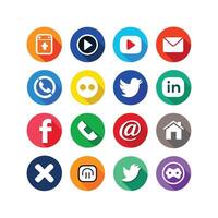 Social Media Icon Set Collection for websites and mobile applications. vector