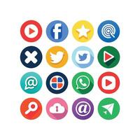 Social Media Icon Set Collection for websites and mobile applications. vector