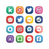 Social Media Icon Set Collection for websites and mobile applications. vector