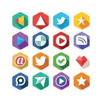 Social Media Icon Set Collection for websites and mobile applications. vector
