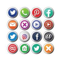 Social Media Icon Set Collection for websites and mobile applications. vector