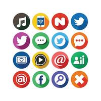 Social Media Icon Set Collection for websites and mobile applications. vector