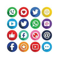 Social Media Icon Set Collection for websites and mobile applications. vector