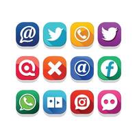 Social Media Icon Set Collection for websites and mobile applications. vector