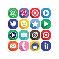 Social Media Icon Set Collection for websites and mobile applications. vector