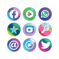 Social Media Icon Set Collection for websites and mobile applications. vector