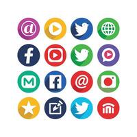 Social Media Icon Set Collection for websites and mobile applications. vector